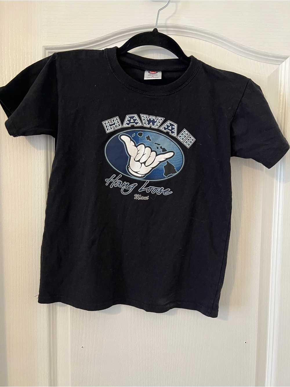 Magic Black Kids Hawaii Hang Loose Graphic Tee with Blue Accent